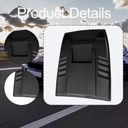 Universal Car Hood Scoop Vent Carbon Black Bonnet Trim Cover