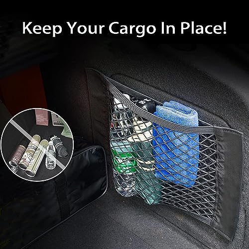 High Elastic Car Trunk Cargo Net with Double Strengthened Edges for Durability