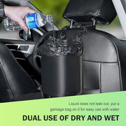 Black Automaze car back seat hanging trash organizer with waterproof lining