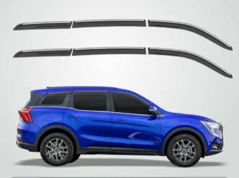 Mahindra XUV700 Side Window Deflector Chrome Line 6 Pc installation steps with 3M adhesive fitting guide