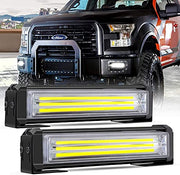 12V Car LED Emergency Flasher Light installed on truck grille bumper for high-visibility warning