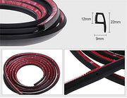 Automaze Car Door Rubber Beading Seal P Type 4M size diagram with adhesive tape backing