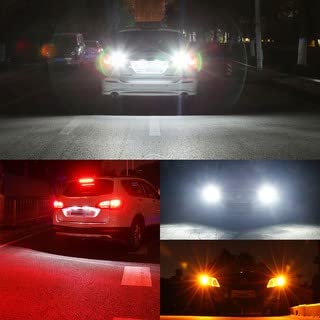 1156 BA15S LED Turn Signal Bulb 24 SMD white pack of 2 bulbs front view