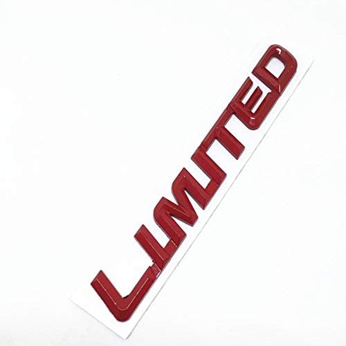 Limited Metal 3D Car Sticker Logo with a red finish emblem isolated on white background