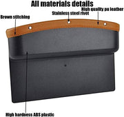 Car Seat Gap Filler Organizer with PU leather, stainless steel rivets and ABS plastic body