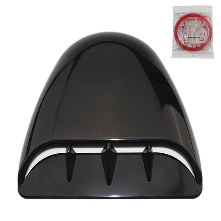Decorative universal car hood scoop vent cover installed on car bonnet