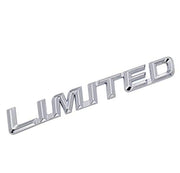 Angled view of Chrome 3D Limited Edition Car Logo Sticker for car exterior badge