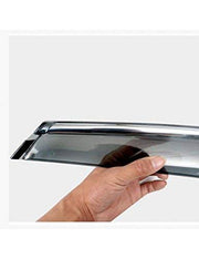 Mahindra XUV700 Side Window Deflector Chrome Line 6 Pc: close-up of chrome edge visor design