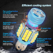 1156 BA15S Canbus LED Bulb turbo cooling fan and heat dissipation internal structure view