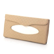 Beige sun visor tissue box