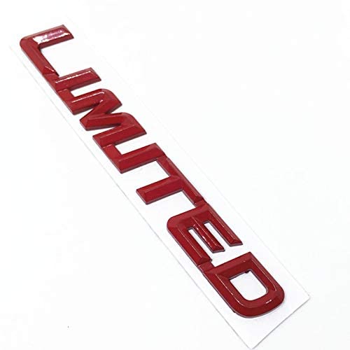 Limited Metal 3D Car Sticker Logo with a red finish emblem isolated on white background