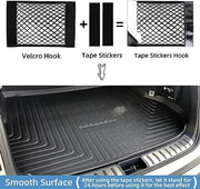 Car Boot Organiser net with velcro hook and adhesive tape stickers for easy installation in vehicle trunk