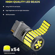 T25 3156 Canbus LED Bulb IP67 Waterproof Amber 54 SMD