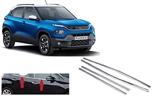Tata Punch Lower Window Garnish Trim stainless steel chrome set of 6 pieces exterior accessory