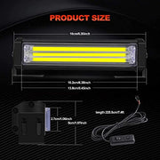 12V Car LED Emergency Flasher Light product size dimensions with wiring and switch details