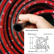 D-Shape Car Door Weatherstrip Seal cross section EPDM rubber soundproof insulation design