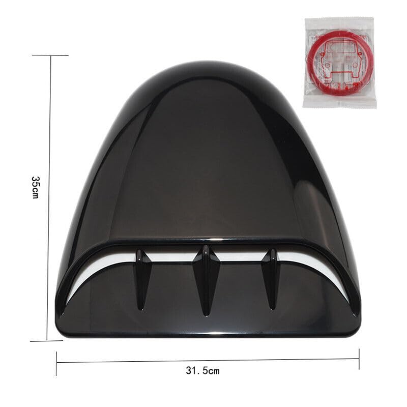 Decorative universal car hood scoop vent cover installed on car bonnet