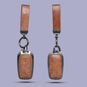Toyota 3 Button Metal Key Cover Zinc Alloy Brown Leather
