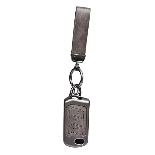 Mahindra 3 Button Flip Key Cover close-up premium metallic grey finish
