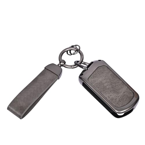 Mahindra 3 Button Flip Key Cover close-up premium metallic grey finish