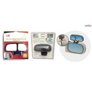 Front & back packing size of blind spot mirror, installation guide image for mirror