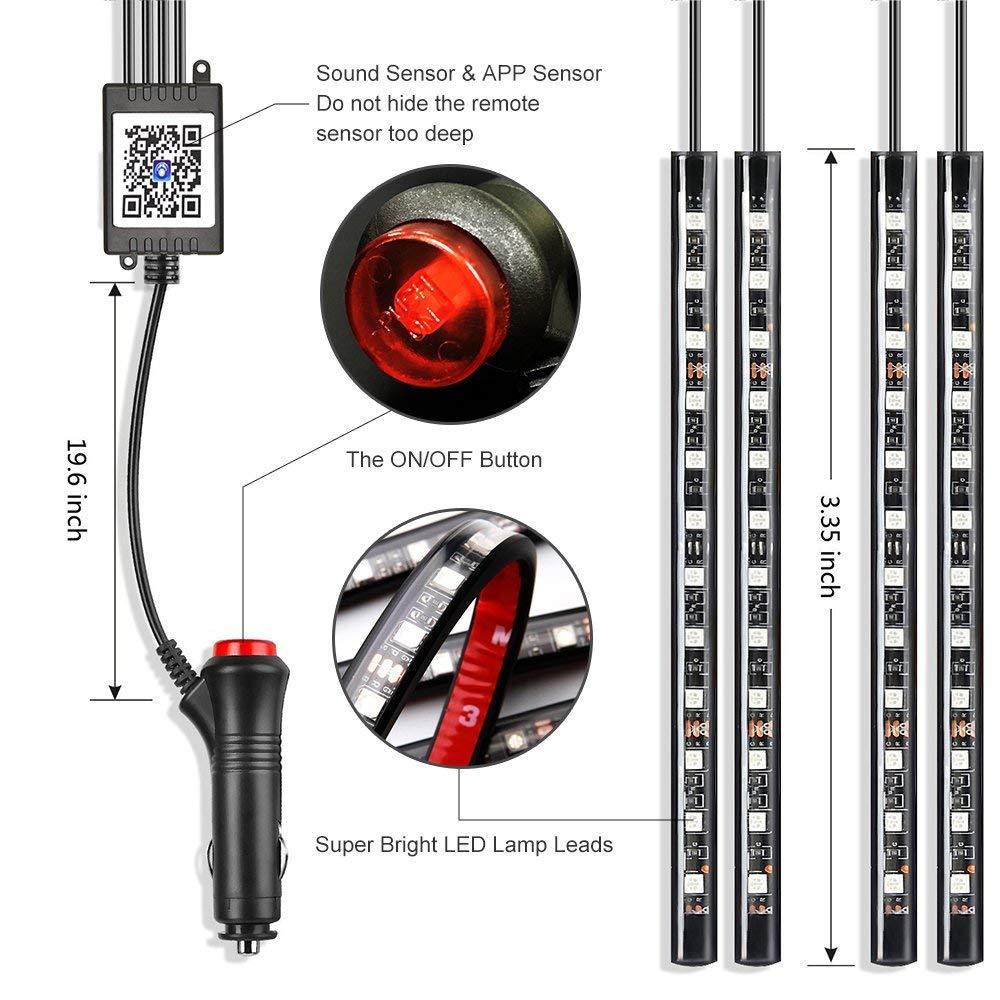 led car atmosphere light for all cars with bluetooth app