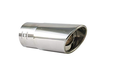 Automaze Universal Fit Car Exhaust Tail Muffler Tip Show Pipe 63mm, Curved  Oval, Stainless Steel(Model-A88)