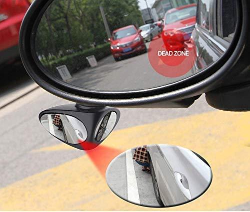 Blind Spot Parking mirror in man right hand, mirror show one side tyre, other vehicle tyre