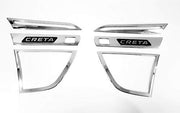 Automaze Head-Light Lamp Garnish Chrome Trim for Hyundai Creta 2020(Set of 6 Pc)