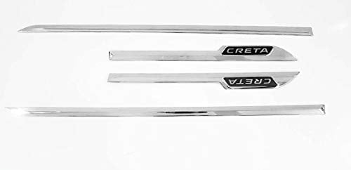 Automaze Car Side Door Beading, Full Chrome for Creta 2020+ Models