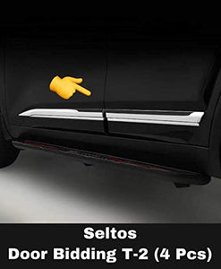 Automaze Car Side Door Beading, Full Chrome for Kia Seltos All Models