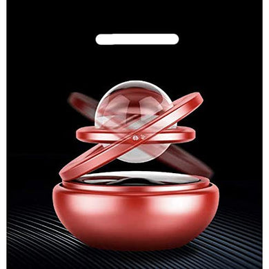 Automaze Car Metal Solar Rotating Air Freshener Perfume with Crystal Ball