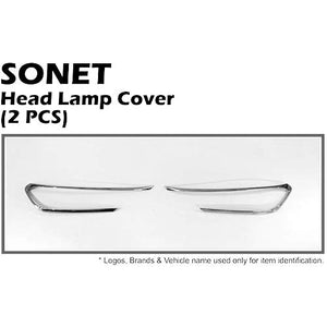 Automaze Head-lamp Light Chrome Garnish Trim Cover for Kia Sonet 2 Pc(ABS)