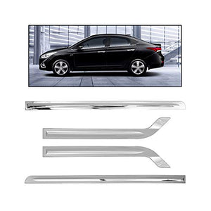 Automaze Car Side Door Beading, Full Chrome for Verna 2017-2019 Models(Hockey Type)