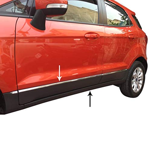 Automaze Car Side Door Beading, Full Chrome for Ecosport All Models, 6 Pc Set