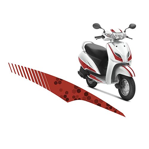 Automaze Scooter Sticker Red Graphics Accessories for Honda Activa(Set