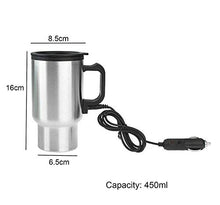 Load image into Gallery viewer, Automaze 12V DC Car Heating Cup/Mug/Tumbler, 14 Oz Stainless Steel Travel Electric Coffee/Tea Cup, Heats Upto 65*C