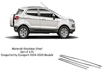 Load image into Gallery viewer, Automaze Cn-League Car Exterior Lower Window Garnish Trim Chrome in Stainless Steel, for Ford Ecosport 2014-2020 Models( Set of 6 Pc)
