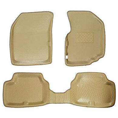 Automaze 3D/4D Car Floor/Foot Mats for Audi A4 All Models | Bucket Tray Fit, Laminated, Beige Colour | 6 Months Warranty