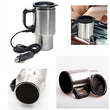 Load image into Gallery viewer, Automaze 12V DC Car Heating Cup/Mug/Tumbler, 14 Oz Stainless Steel Travel Electric Coffee/Tea Cup, Heats Upto 65*C