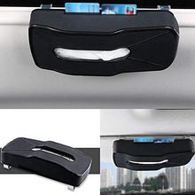 Load image into Gallery viewer, Automaze PU Leather Car Tissue Box Sun Visor Hanging Tissue Boxes Car Seat Back Napkin Holder with Card Slots