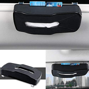 Automaze PU Leather Car Tissue Box Sun Visor Hanging Tissue Boxes Car Seat Back Napkin Holder with Card Slots