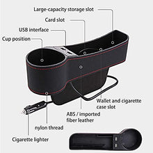 Load image into Gallery viewer, Automaze Car Seat Gap Filler, with 2 USB Ports, Multifunctional Side Pocket with Cup Holder for Cellphones Wallet Coin Key(Left Passenger Side)