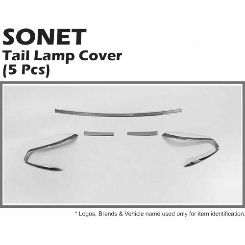 Automaze Tail-lamp Light Chrome Garnish Trim Cover for Kia Sonet 5 Pc Set(ABS)
