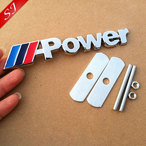 Chrome Grill Logo Metal Sticker With Screws for BMW Cars