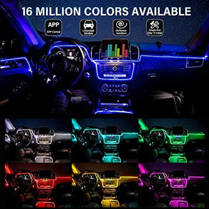 Automaze RGB App LED Car Atmosphere Interior Light With Optic Fibre Cable