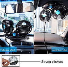 Load image into Gallery viewer, Automaze 12V Car Cooling Fan Oscillating Fan with Dual Head 2 Adjustable Speeds for Sedan SUV RV Boat Auto Vehicles Golf Cart