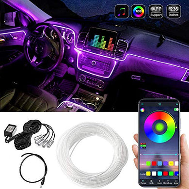 Automaze RGB App LED Car Atmosphere Interior Light With Optic Fibre Cable