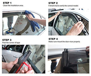 Automaze Side Window Deflector Rain Door Visor For Toyota Urban Cruiser | Chrome/Silver Line, Set of 4 Pc