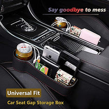 Load image into Gallery viewer, Automaze Car Seat Gap Filler, with 2 USB Ports, Multifunctional Side Pocket with Cup Holder for Cellphones Wallet Coin Key(Left Passenger Side)